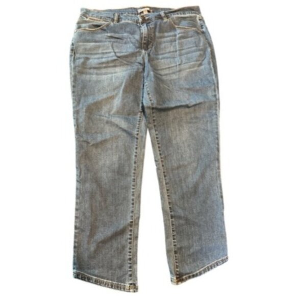 Lisa Rinna Collection Womens Jeans Size 14 UK 18 Straight Leg Denim Mid-Wash - Picture 1 of 8